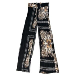 Women's Black and Brown Patterned Pants